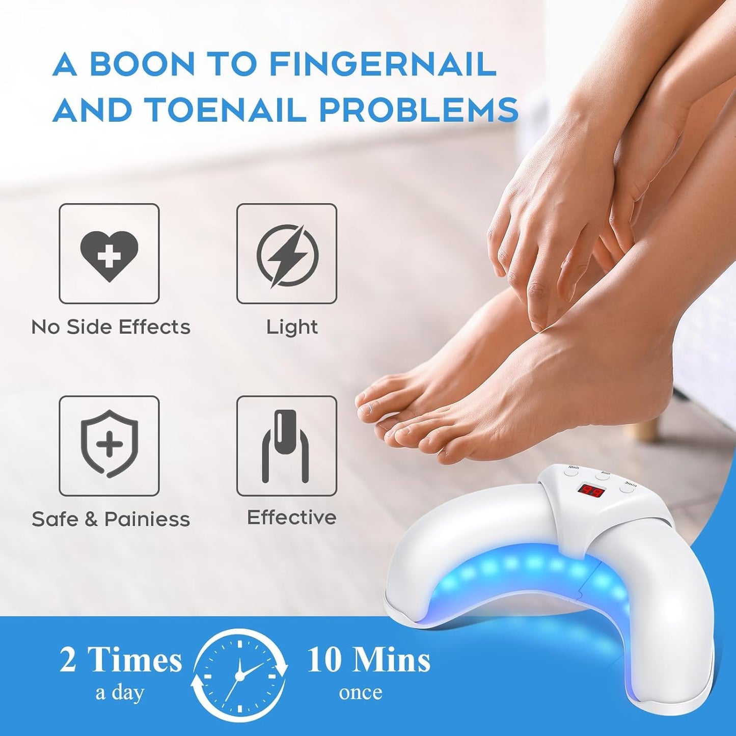 ZZP Nail Fungus Device for Multiple Nails – Home Use, 18-LED, 470/905nm
