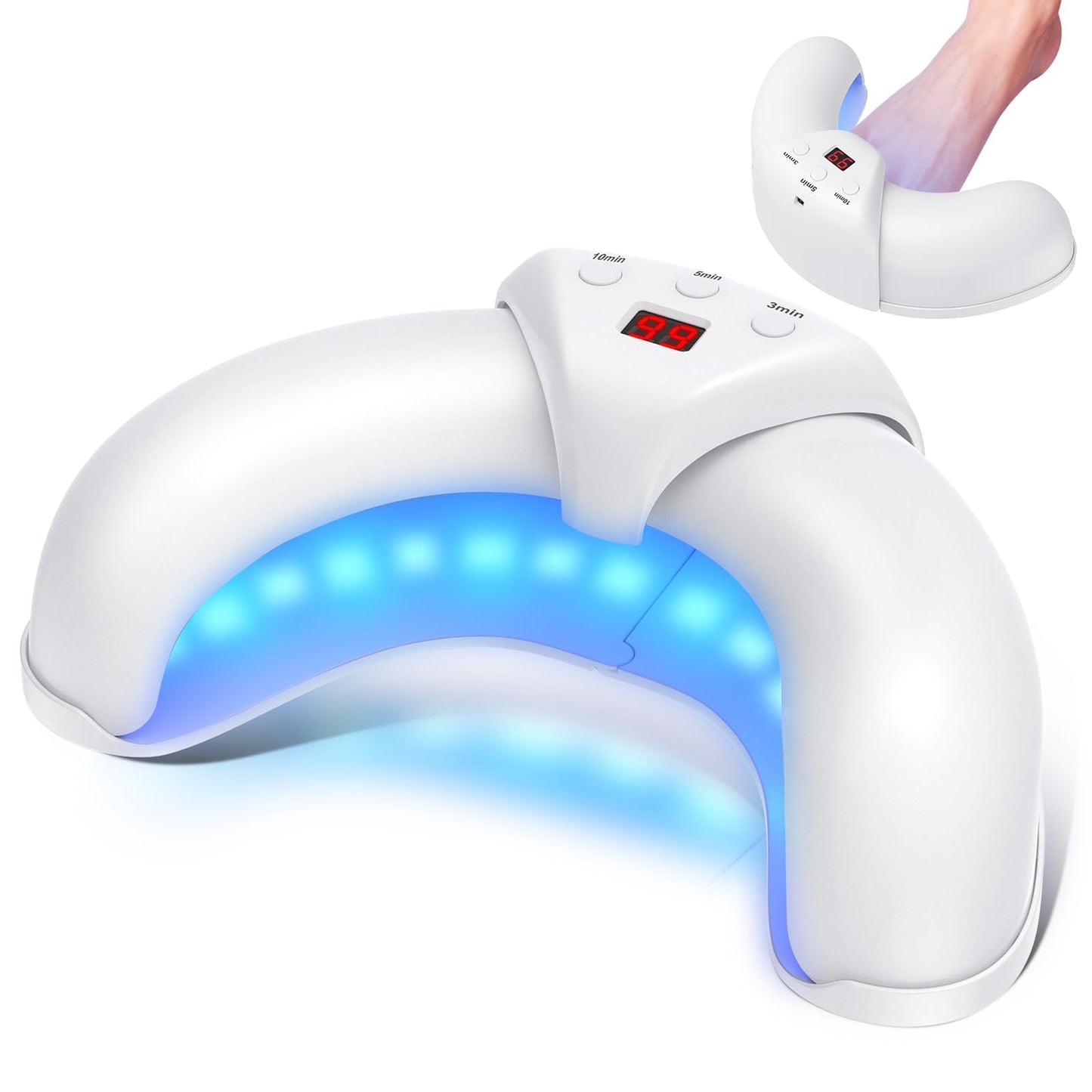 ZZP Toenail Fungus Device – White, Multi-Nail Home Light Therapy