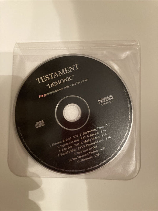 Testament - Demonic - Promo Use Only Rare Thrash Classic